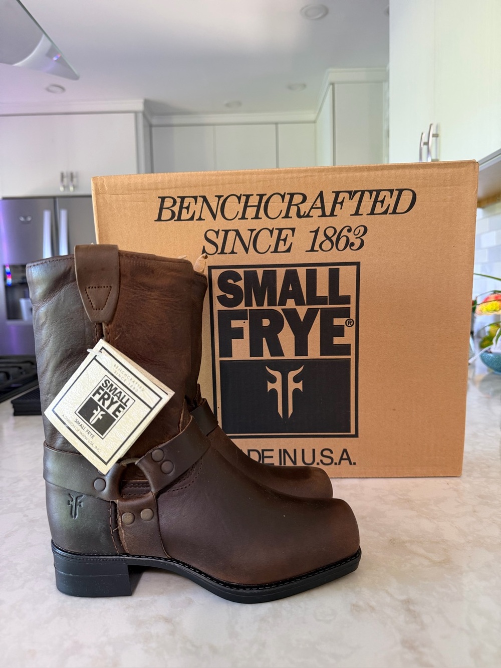 Frye NEW Youth Vintage Small Frye Pull On Harness Boots Size 13.5